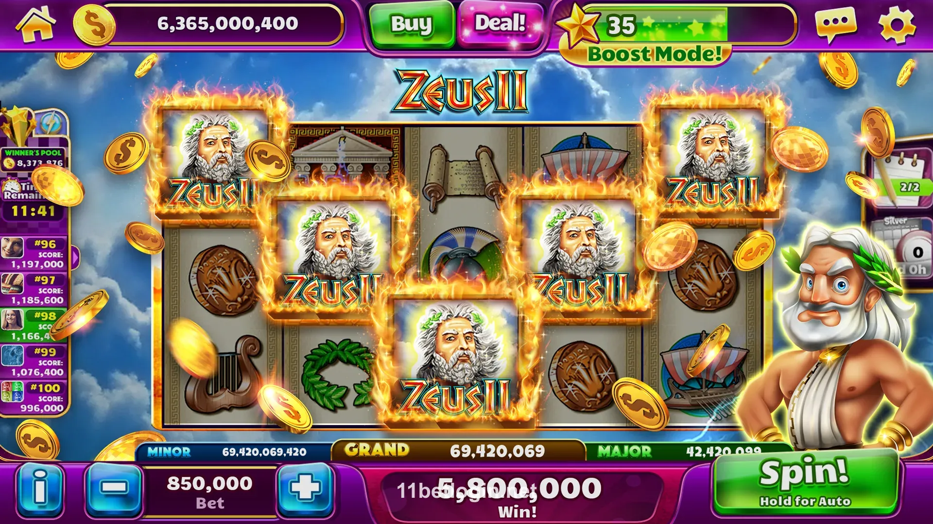 Giao diện chính của ứng dụng 11bet